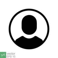 User member icon for UI UX user interface or profile face avatar app in circle design. Simple flat style. Technology concept. Vector illustration isolated on white background. EPS 10.