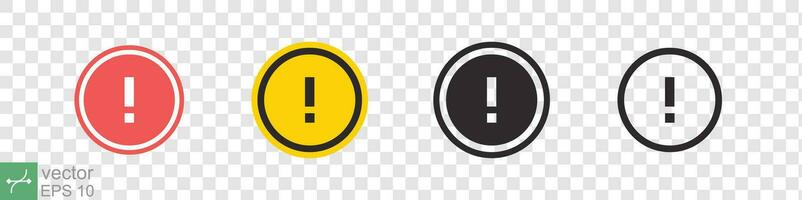 Caution icon set. Caution sign in different style. Exclamation mark symbol, warning notice information, high risk, attention concept. Vector illustration isolated on editable background. EPS 10.