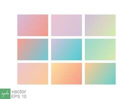 Vibrant and smooth pastel gradient soft colors set for devices, pc and modern smartphone screen backgrounds set vector ux and ui design. Vector illustration EPS 10.