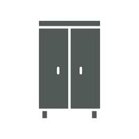 Wardrobe, Double door Closet simple line. Natural wooden Furniture, Room interior element cabinet for mobile concept and web design and apps. Vector illustration solid, glyph style. EPS 10