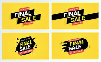 Final sale banner, special offer up to 70 off. Banner template collection. Vector abstract background design, marketing template, business concept. EPS 10.