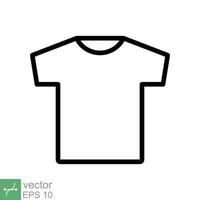 T-shirt icon. Simple outline style. Shirt, tee, sport, clothes, blank, fashion concept. Thin line vector illustration isolated on white background. EPS 10.