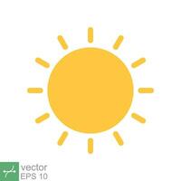 Sun icon. Simple flat style. Nature logo, contemporary, sunset, summer concept. Vector illustration isolated on white background. EPS 10.