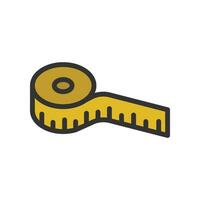 Measuring tape line for length centimeter or meter measure can be used for creative template, logo, craft, website and apps. isometric slim icon. Vector illustration filled outline style. EPS10