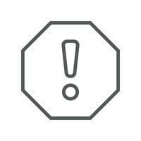 exclamation mark in octagonal shape for hazard warning symbol. Beware secure caution in traffic road. Warning pop up Attention, warning icon. Vector illustration filled outline style. EPS10