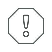 exclamation mark in octagonal shape for hazard warning symbol. Beware secure caution in traffic road. Warning pop up Attention, warning icon. Vector illustration filled outline style. EPS10