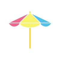 Summer Beach umbrella, Sun protective colorful umbrella symbol of a holiday in sea for infographic, website or app. parasol, relax, vacation, icon. Vector illustration filled outline style EPS10