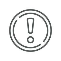 Exclamation mark in round shape for hazard warning symbol. Beware secure caution in traffic road. Error, notice, Alert, caution icon . Vector illustration filled outline style. EPS10