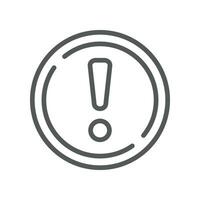 Exclamation mark in round shape for hazard warning symbol. Beware secure caution in traffic road. Error, notice, Alert, caution icon . Vector illustration filled outline style. EPS10