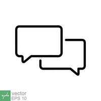 Talk bubble speech icon. Simple outline style. Chat, speak, dialogue, balloon, cloud, dialog, message, communication concept. Thin line vector illustration isolated on white background. EPS 10.