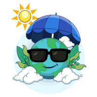 Smiling Earth with Full Protection from Ultraviolet Radiation png