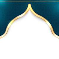 Luxury Islamic Border Frame Ornament in Blue and Gold png