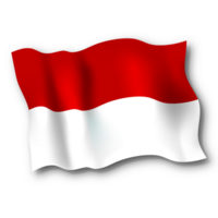 Indonesian Wavy Fabric Flag with Shadow png