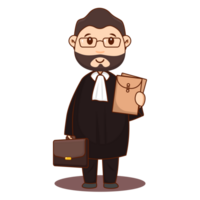 Male Cute Lawyer Character in Court png