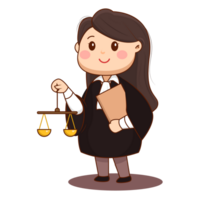 Cute Cartoon Female Lawyer  in Court png