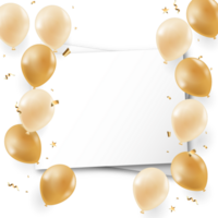 Gold Luftballons mit Papier Anmerkungen im Center png