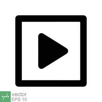 Play button icon. Simple flat style. Media player audio, triangle, click, music concept. Vector illustration isolated on white background. EPS 10.