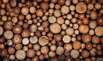 Tree logs background. Wood texture. Created with tools photo