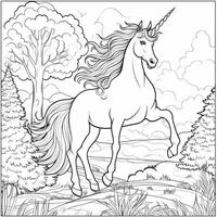 Unicorn Coloring Page photo