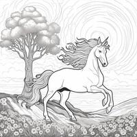 Unicorn Coloring Page photo