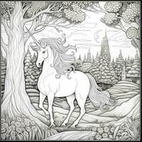 Unicorn Coloring Page photo