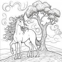 Unicorn Coloring Page photo