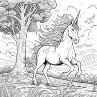 Unicorn Coloring Page photo