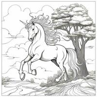 Unicorn Coloring Page photo