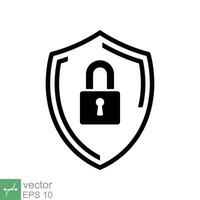 Security icon. Simple flat style. Shield secure, privacy protect, guarantee safe, network guard, safety concept. Vector illustration symbol isolated on white background. EPS 10.