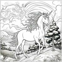 Unicorn Coloring Page photo