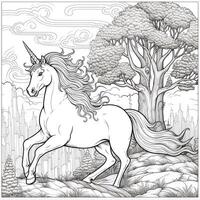 Unicorn Coloring Page photo