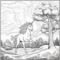 Unicorn Coloring Page photo