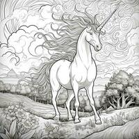 Unicorn Coloring Page photo