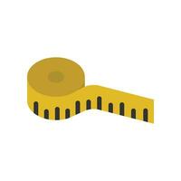 Measuring tape line for length centimeter or meter measure can be used for creative template, logo, craft, website and apps. isometric slim icon. Vector illustration filled outline style. EPS10