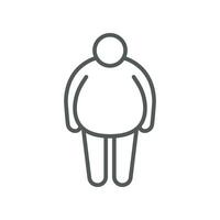 Unhealthy lifestyle with fatness tummy, obesity male silhouette symbol for infographic, pictogram in outline, flat, and solid . Overweight man icon. Vector illustration filled outline style EPS10