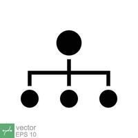 Organization chart icon. Simple solid style. Org hierarchy, company diagram flow symbol, team structure, business concept. Glyph vector illustration isolated on white background. EPS 10.