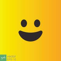 sonrisa icono modelo diseño. sonriente emoticon vector logo en amarillo antecedentes. cara línea Arte estilo. gracioso garabatear dibujo, divertido símbolo, humor, alegría concepto. eps 10