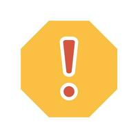 exclamation mark in octagonal shape for hazard warning symbol. Beware secure caution in traffic road. Warning pop up Attention, warning icon. Vector illustration filled outline style. EPS10