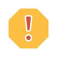 exclamation mark in octagonal shape for hazard warning symbol. Beware secure caution in traffic road. Warning pop up Attention, warning icon. Vector illustration filled outline style. EPS10