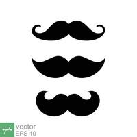 Old style mustaches icon set. Simple flat style. Cartoon, dad, mister, gentleman concept. Vector illustration isolated on white background. EPS 10.