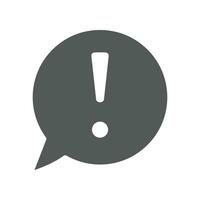 Bubble chat with exclamation mark inside for error message. Warning pop up notification. Hazard warning symbol. Chat, caution, warning icon. Vector illustration solid, glyph style. EPS 10