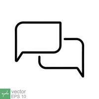 Talk bubble speech icon. Simple outline style. Chat, speak, dialogue, balloon, cloud, dialog, message, communication concept. Thin line vector illustration isolated on white background. EPS 10.