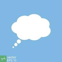 Think bubble. Empty white cloud speech bubble cartoon, idea, communication concept. Simple flat style. Vector illustration isolated. EPS 10.