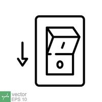 Light off, electric switch icon. Simple outline style. Power turn off button, toggle switch of position concept for web and app. Thin line vector illustration isolated on white background. EPS 10.