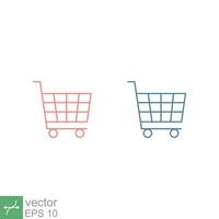 Shopping cart icon. Simple flat style. Shop, buy, web, internet, trolley, basket, online store concept. Vector illustration symbol isolated on white background. EPS 10.