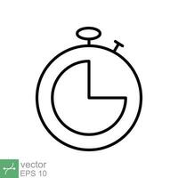 Stopwatch icon. Simple outline style. Watch, stop, clock, quick timer, chronometer speed time, countdown concept. Thin line vector illustration isolated on white background. EPS 10.