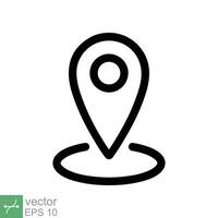 Pin location icon. Simple outline style. Map marker, place position, globe label, gps technology concept. Thin line vector illustration isolated on white background. EPS 10.