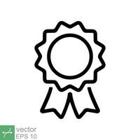 rosetón medalla icono. sencillo contorno estilo. otorgar, cinta, logro, insignia, certificado concepto. línea vector ilustración símbolo aislado en blanco antecedentes. eps 10