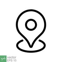 Pin location icon. Simple outline style. Map marker, place position, globe label, gps technology concept. Thin line vector illustration isolated on white background. EPS 10.