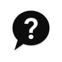 Question mark in speech bubble on white background. vector